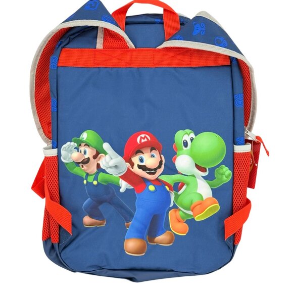 Super Mario Kids Adjustable Straps 17" Backpack Water Resistant Reflective NWT - Picture 2 of 8